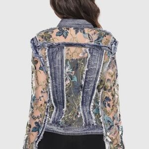 Embroidered Sheer Denim Jacket